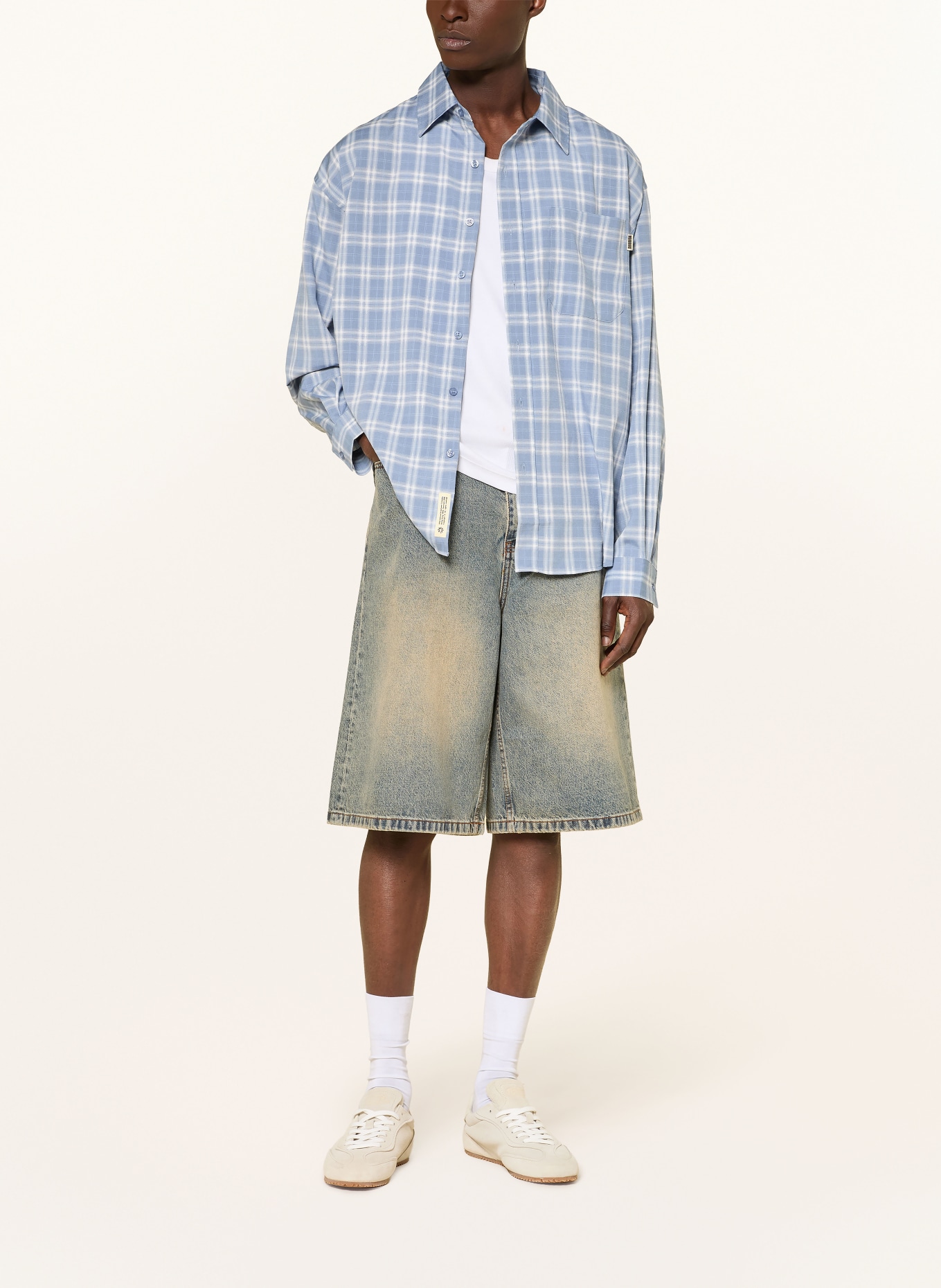 WOODBIRD Hemd WBJONG Comfort Fit: BLAUGRAU / ECRU