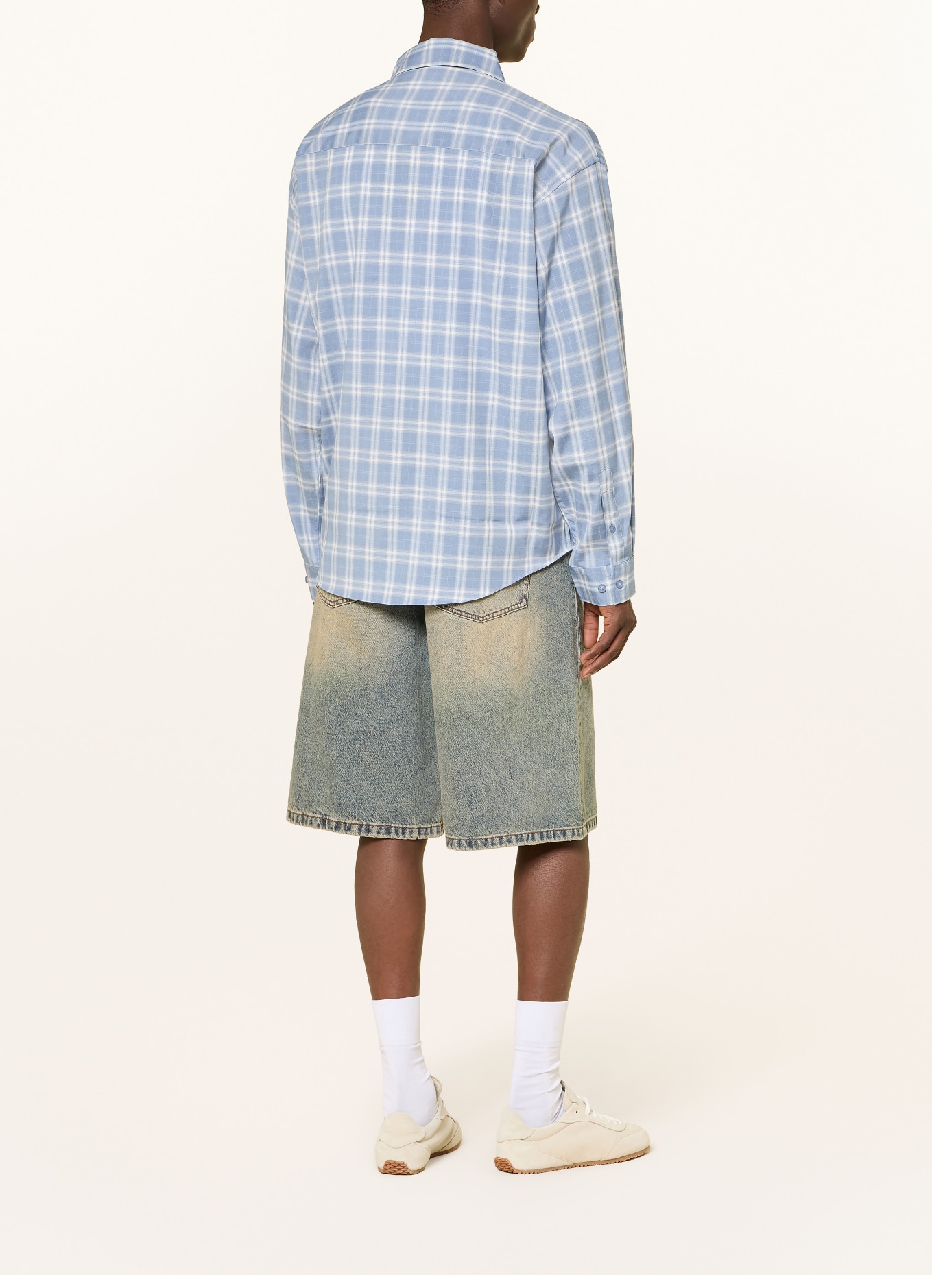 WOODBIRD Hemd WBJONG Comfort Fit: BLAUGRAU / ECRU