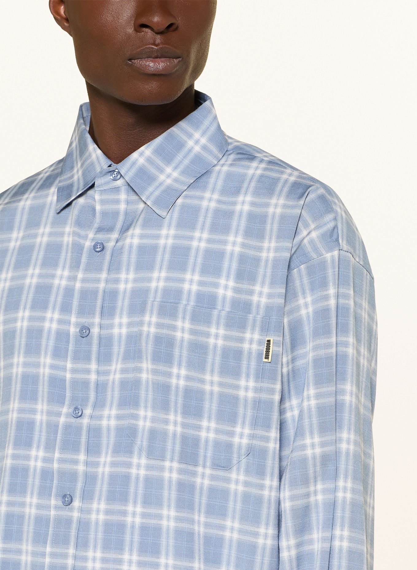 WOODBIRD Hemd WBJONG Comfort Fit: BLAUGRAU / ECRU