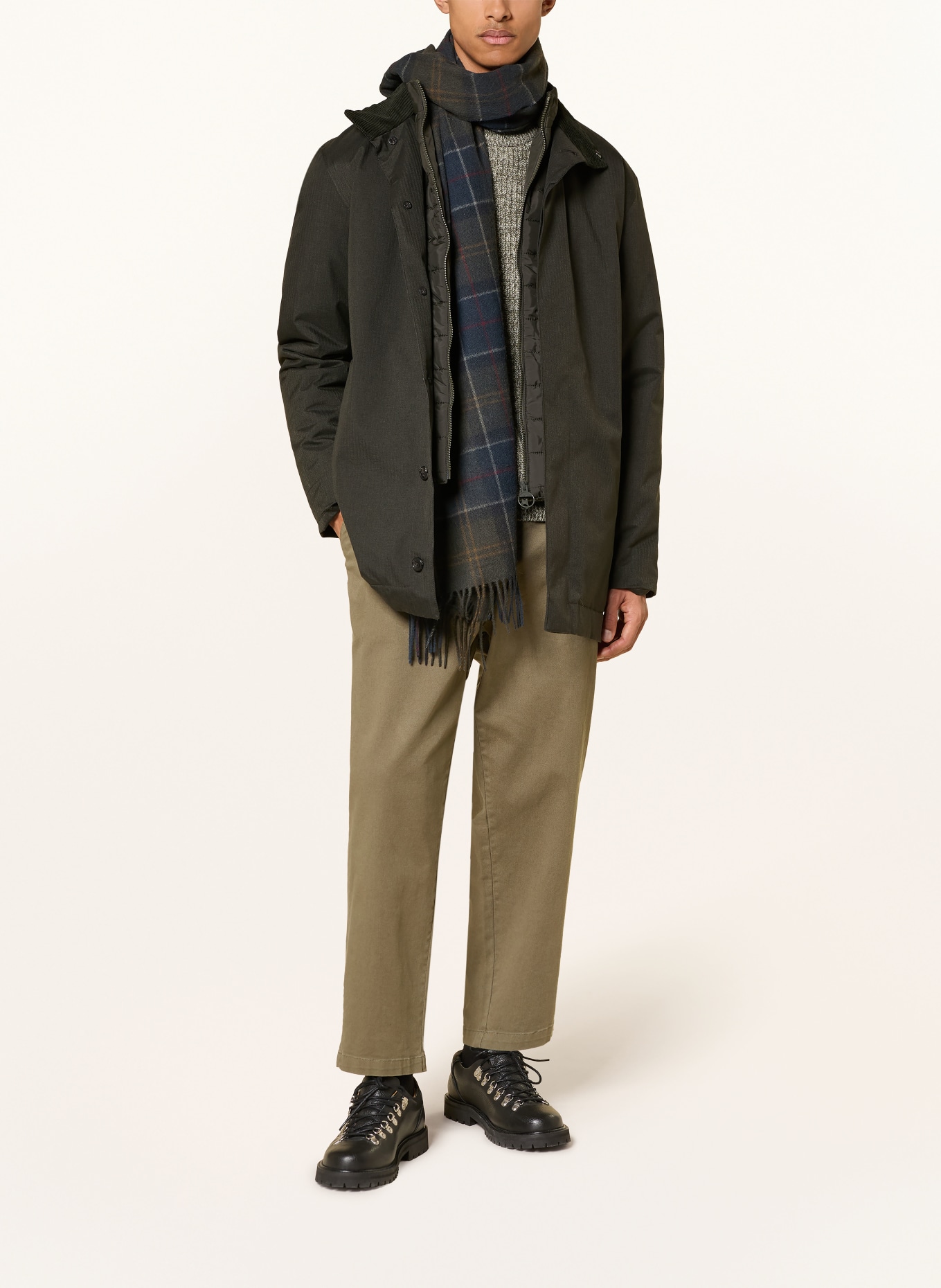 Barbour NORTHDALE jacket with trim: DARK GRAY
