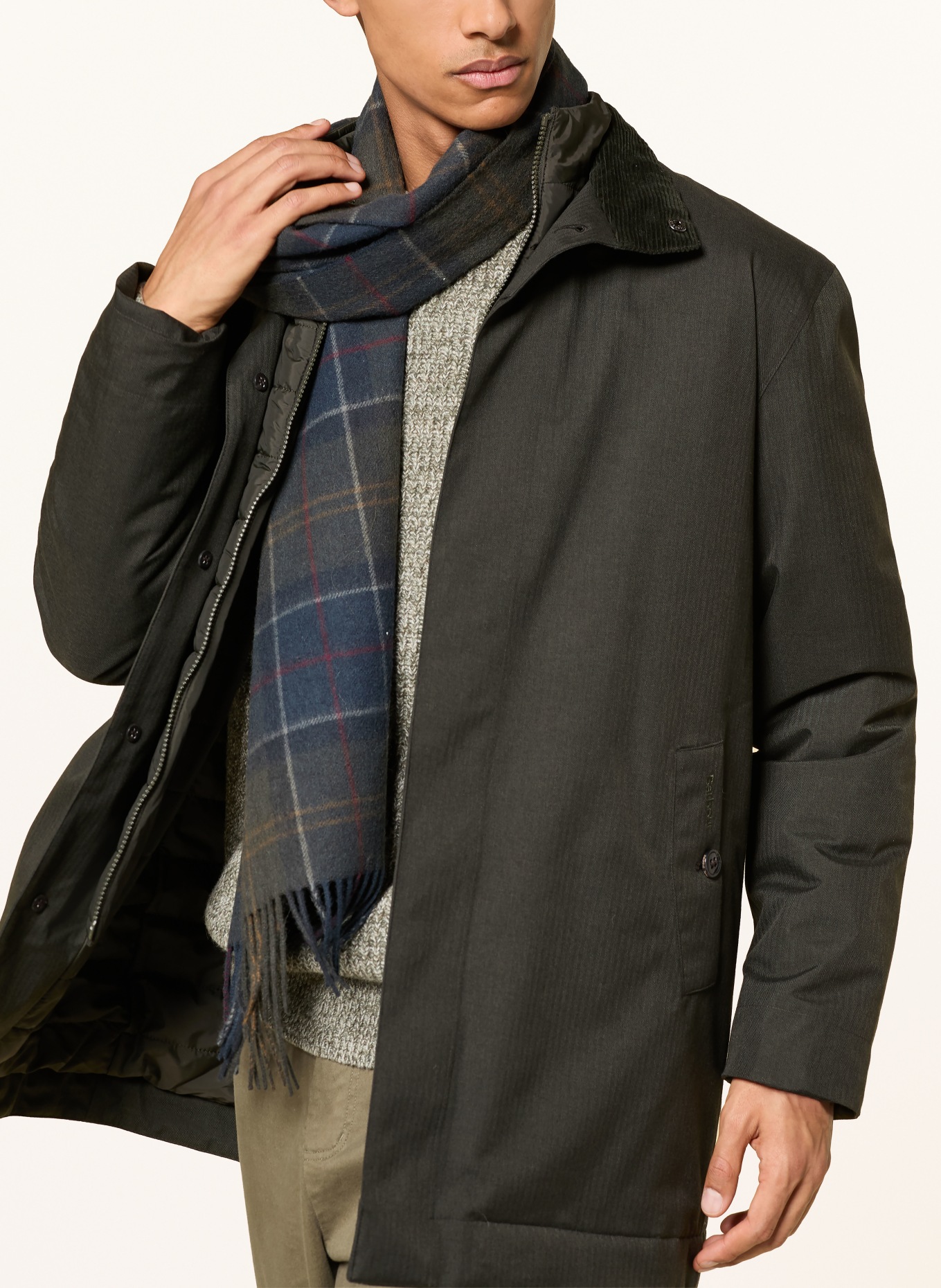 Barbour NORTHDALE jacket with trim: DARK GRAY