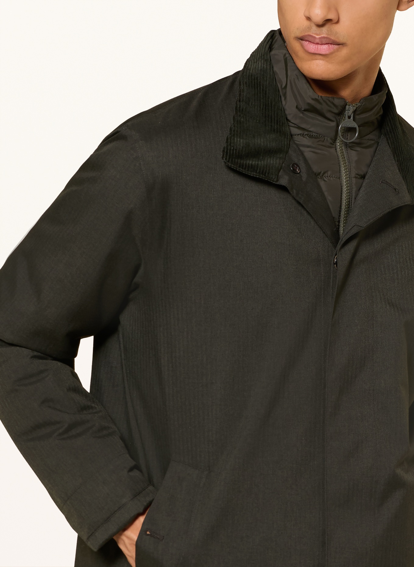 Barbour NORTHDALE jacket with trim: DARK GRAY