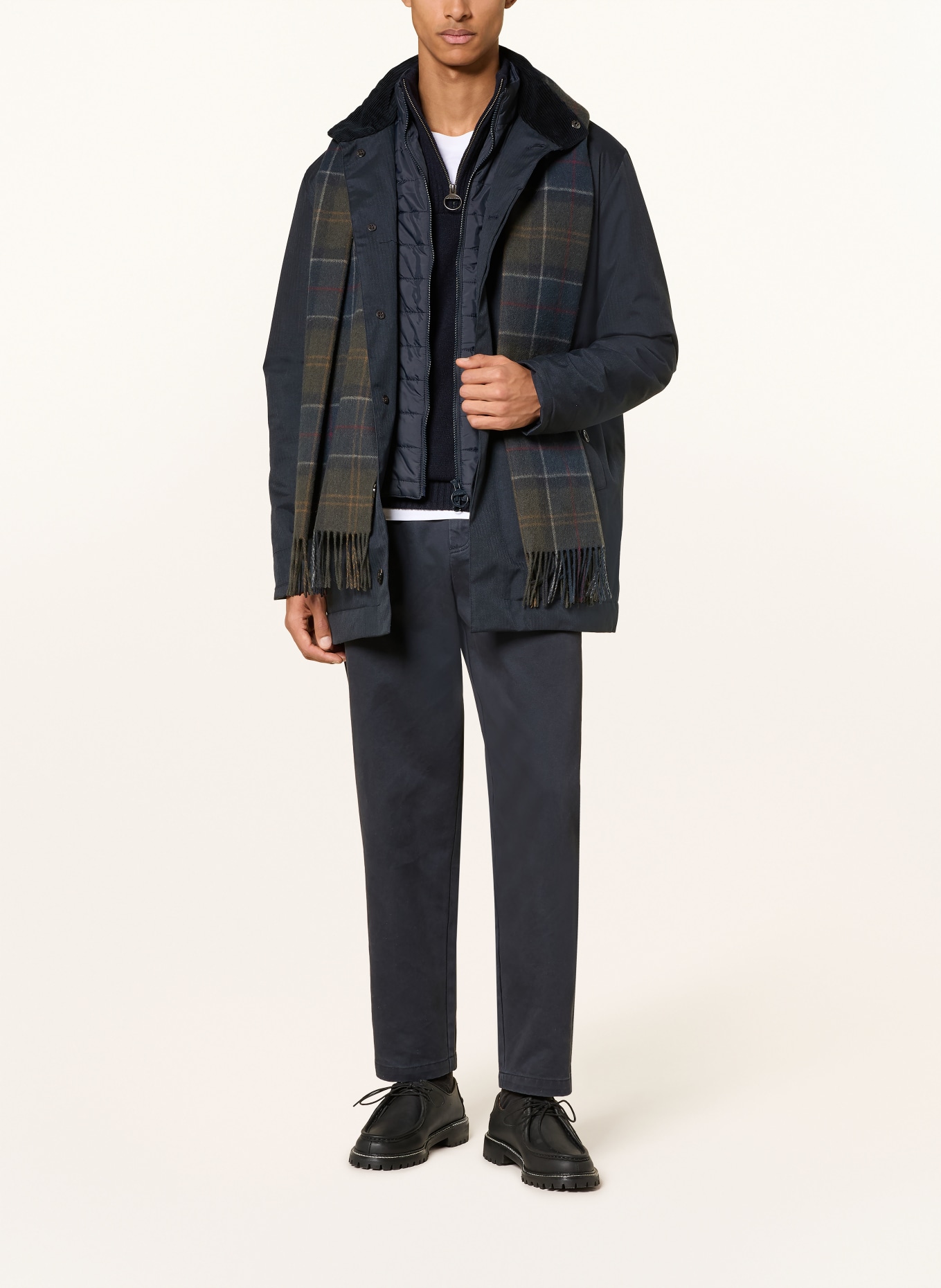 Barbour NORTHDALE jacket with trim: DARK BLUE