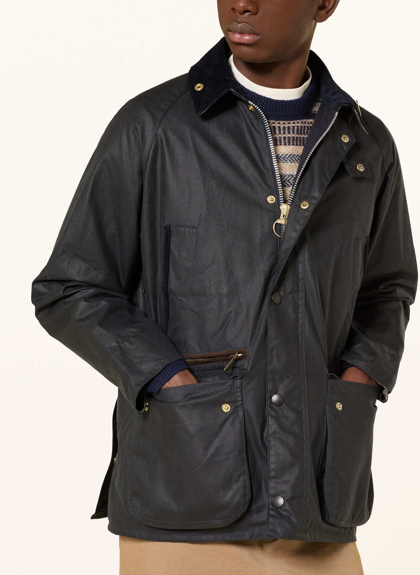 Barbour Fieldjacket ICONS BEADALE: DONKERBLAUW