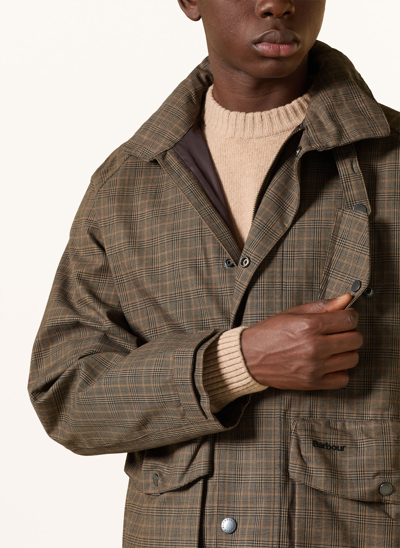 Barbour Fieldjacket URSULA: LICHTBRUIN / BRUIN / ZWART