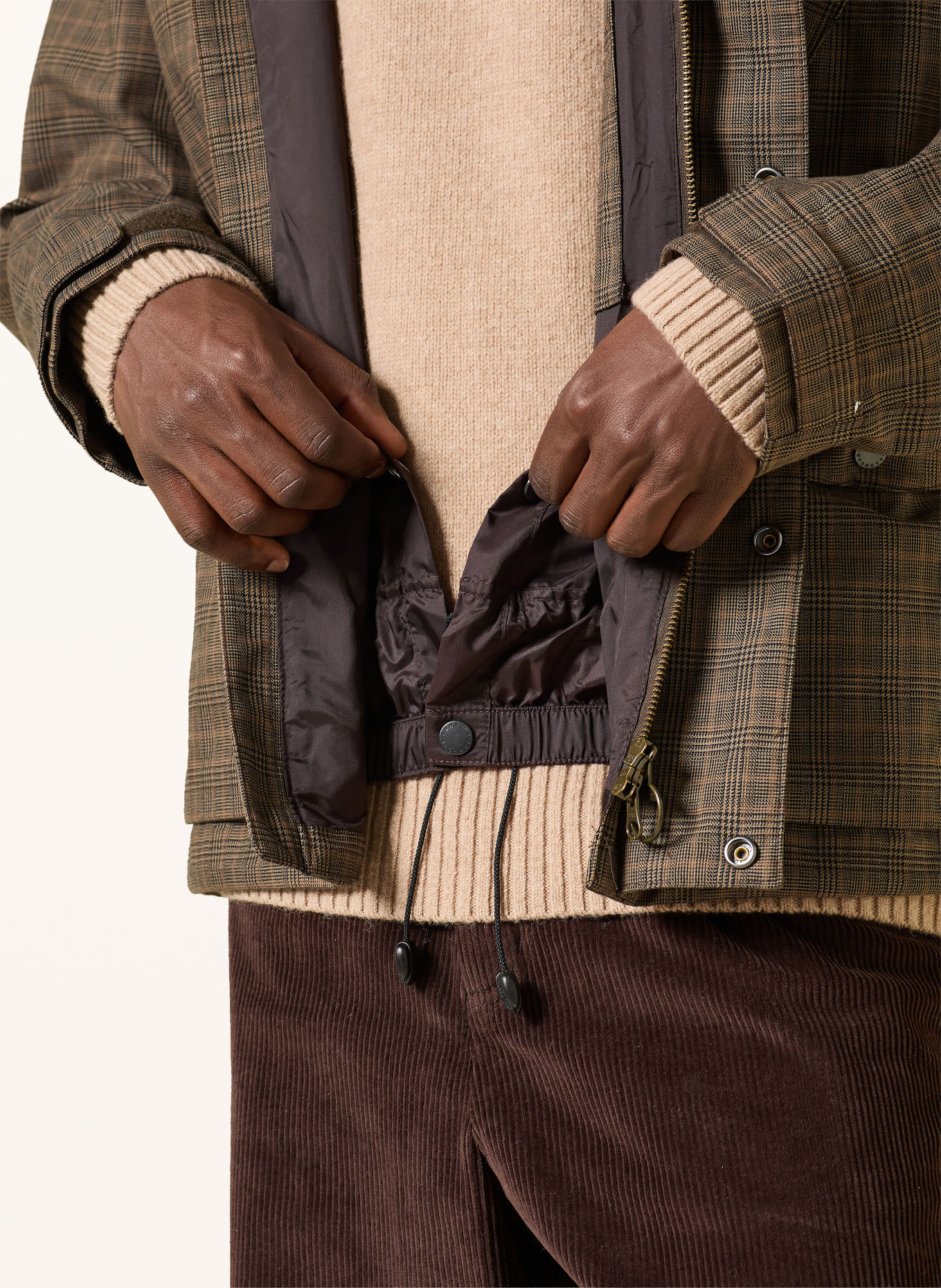 Barbour Fieldjacket URSULA: LICHTBRUIN / BRUIN / ZWART