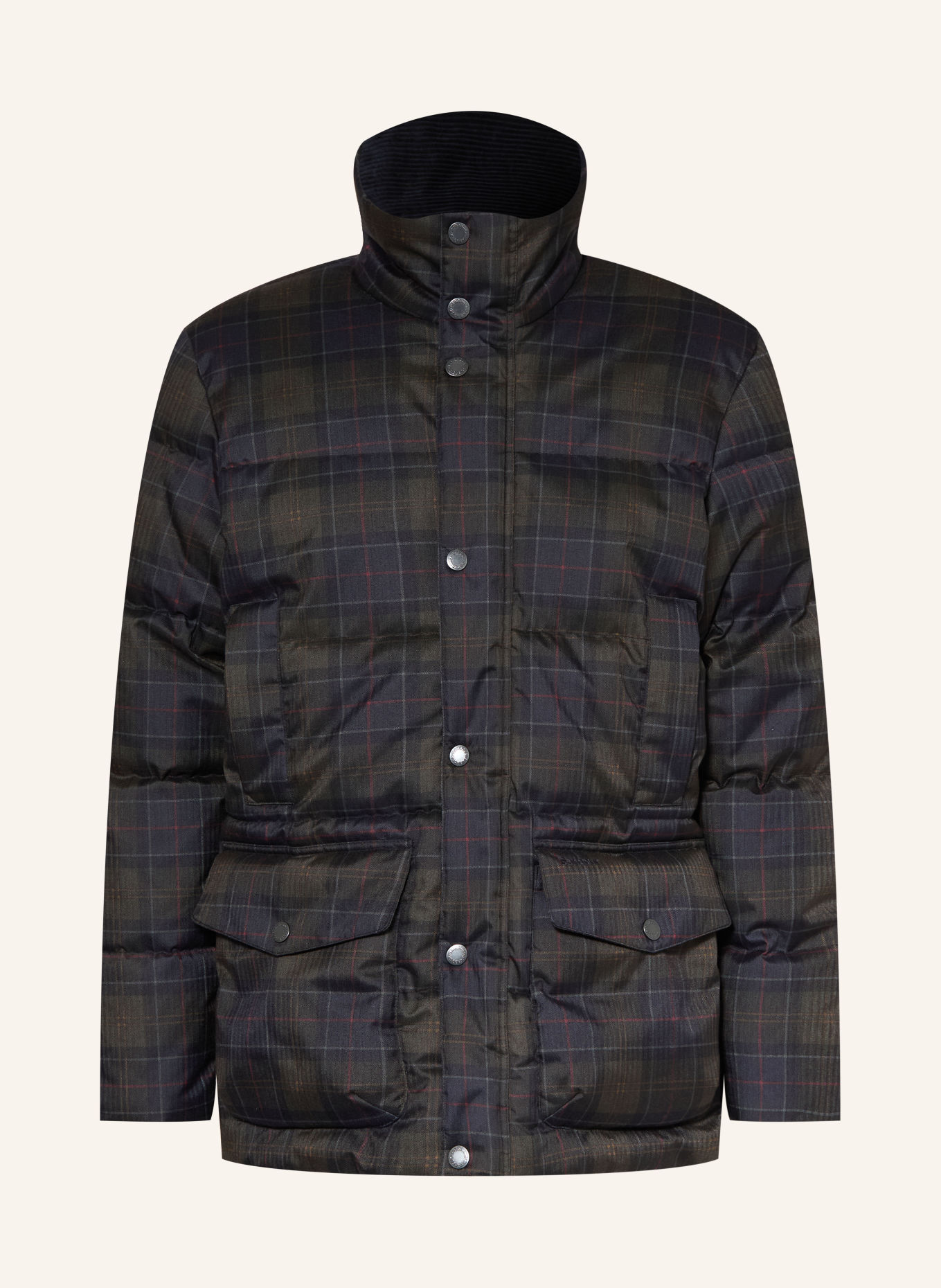 Barbour Gewatteerde jas LONNEN: DONKERBLAUW / DONKERROOD / DONKERGROEN