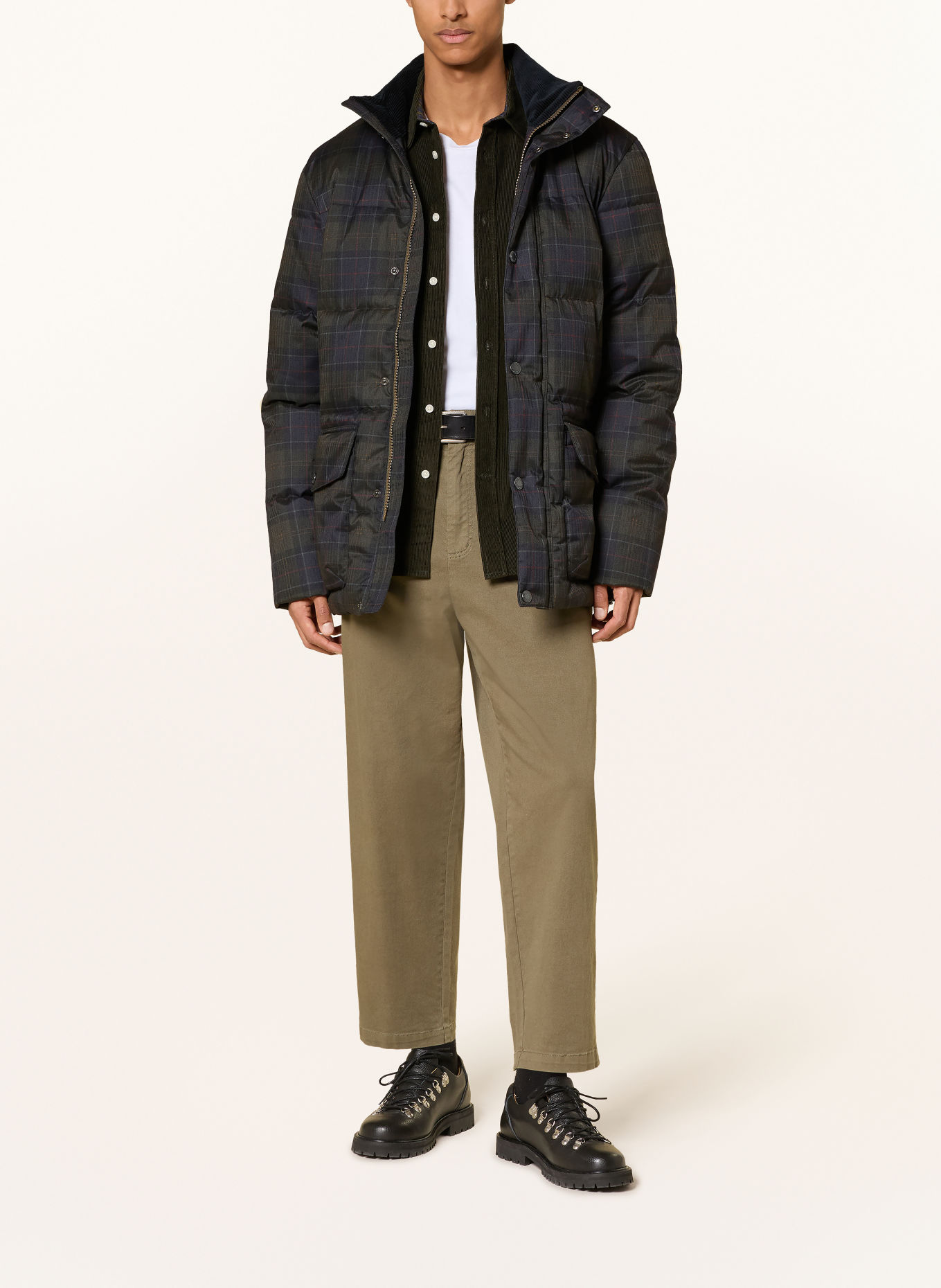 Barbour Gewatteerde jas LONNEN: DONKERBLAUW / DONKERROOD / DONKERGROEN