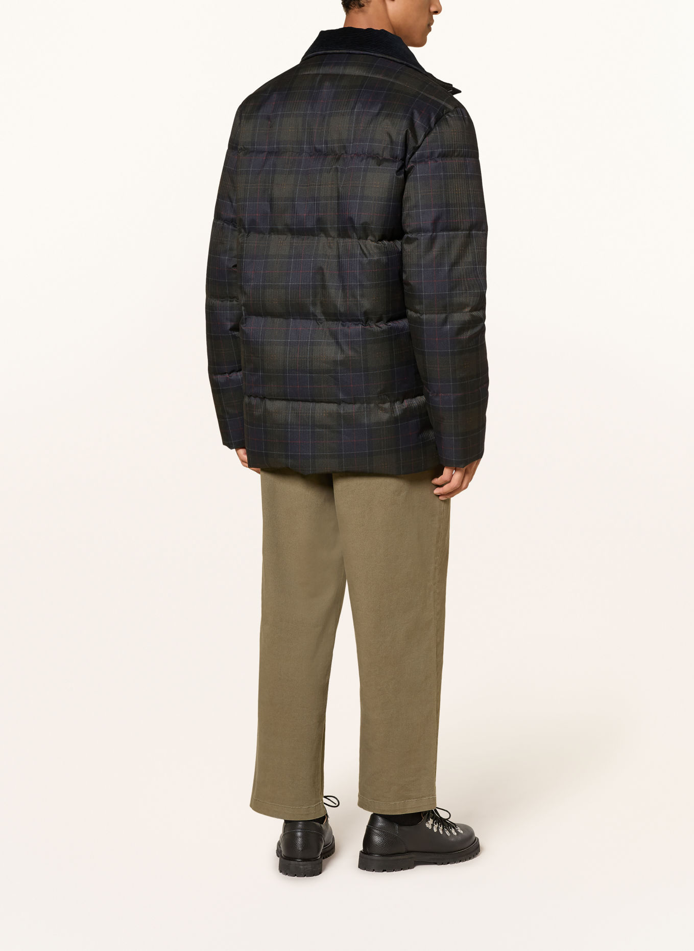 Barbour Gewatteerde jas LONNEN: DONKERBLAUW / DONKERROOD / DONKERGROEN