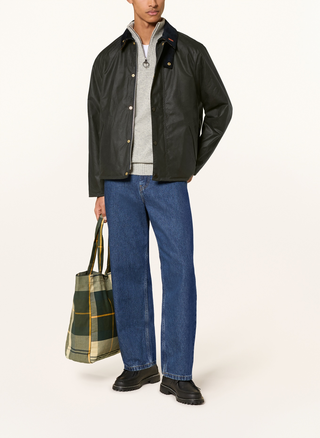 Barbour Fieldjacket ICONS TRANSPORT: DONKERGRIJS