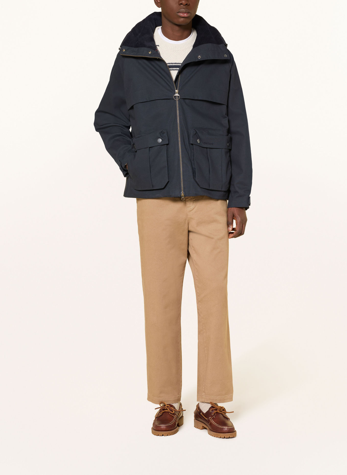 Barbour Fieldjacket URSULA: DONKERBLAUW