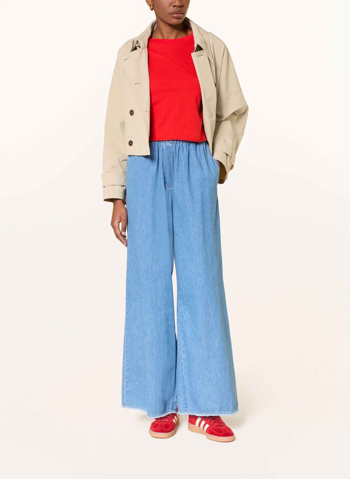 American Vintage Jeans met wijde pijpen IZEWAY: BLAUW