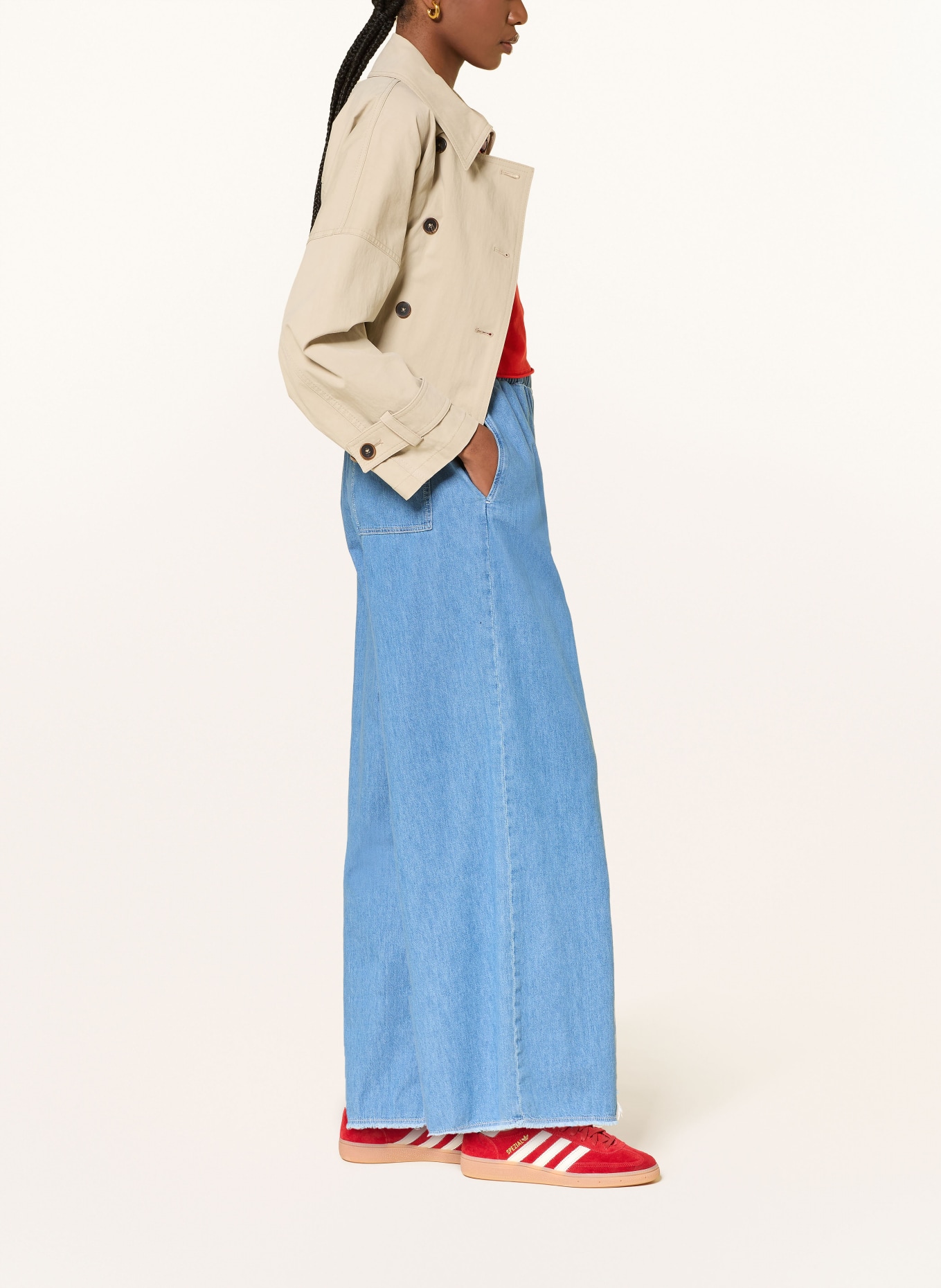 American Vintage Jeans met wijde pijpen IZEWAY: BLAUW