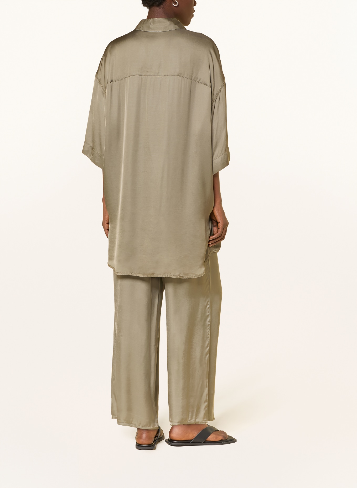 American Vintage Oversized-Hemdbluse mit 3/4-Arm: OLIV