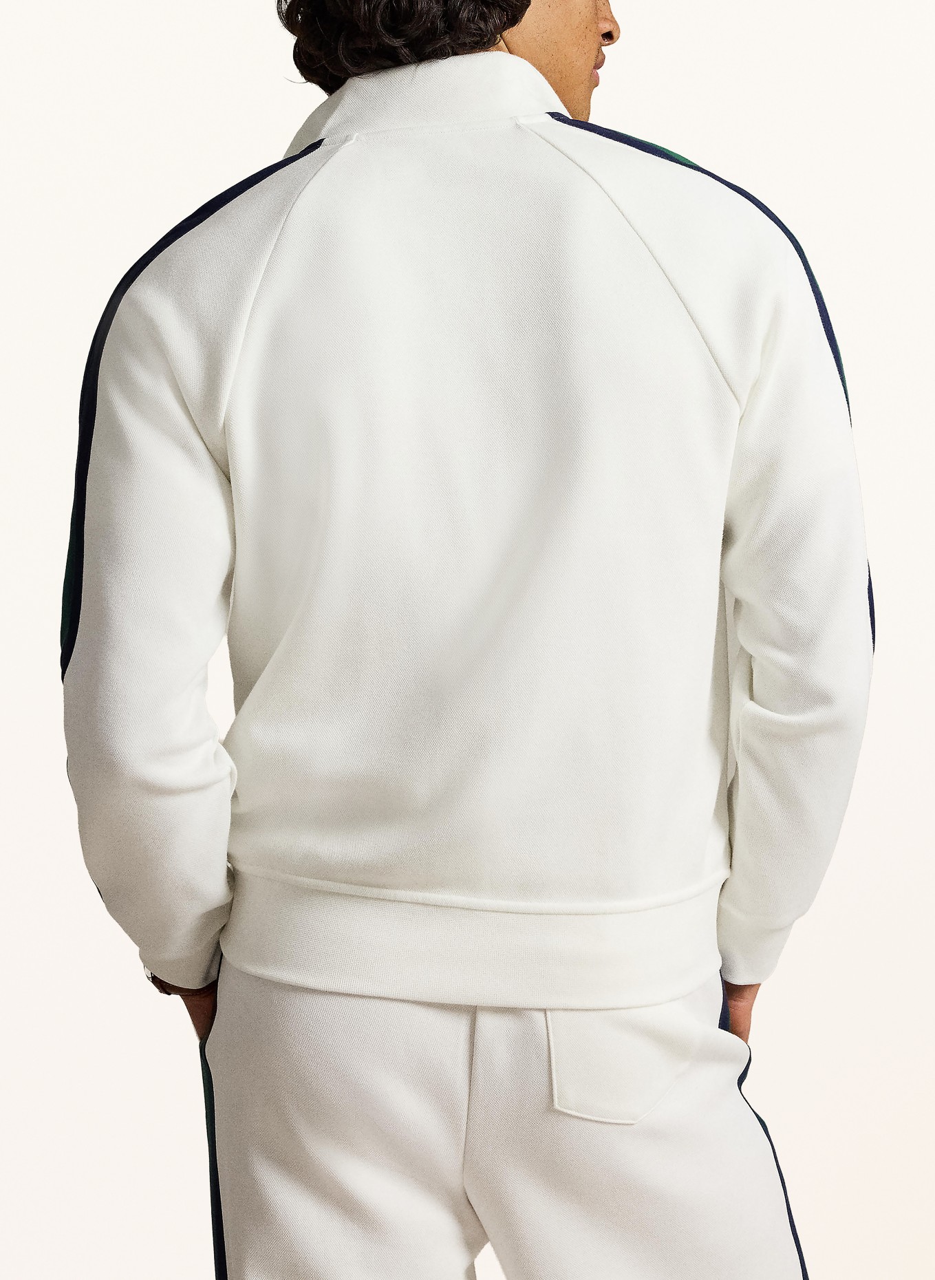 POLO RALPH LAUREN Sweatjacke: WEISS / GRÜN / DUNKELBLAU