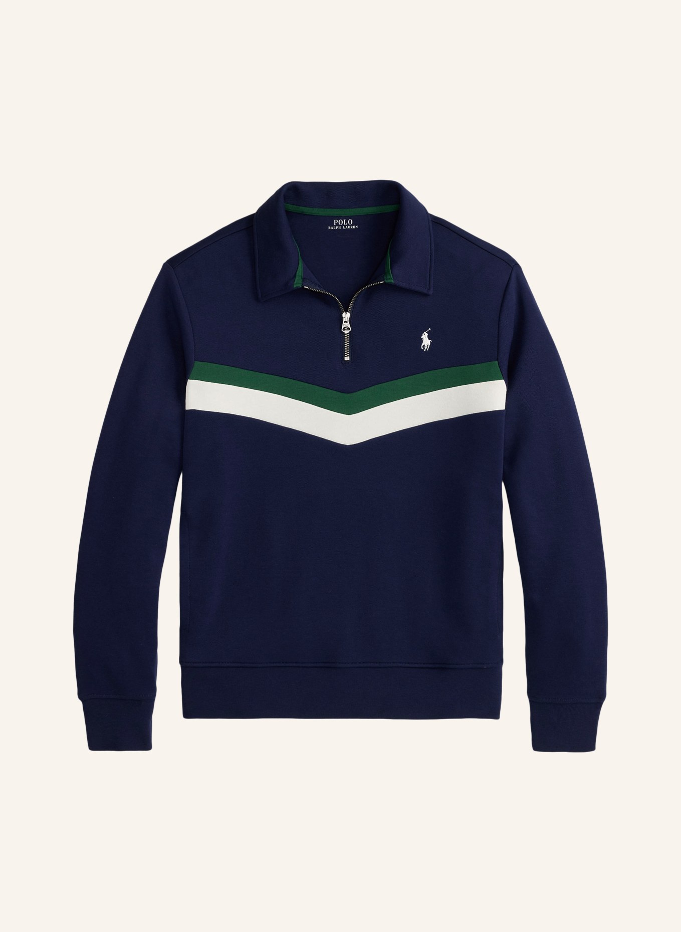 POLO RALPH LAUREN Sweatshirt: DUNKELBLAU / GRÜN / WEISS