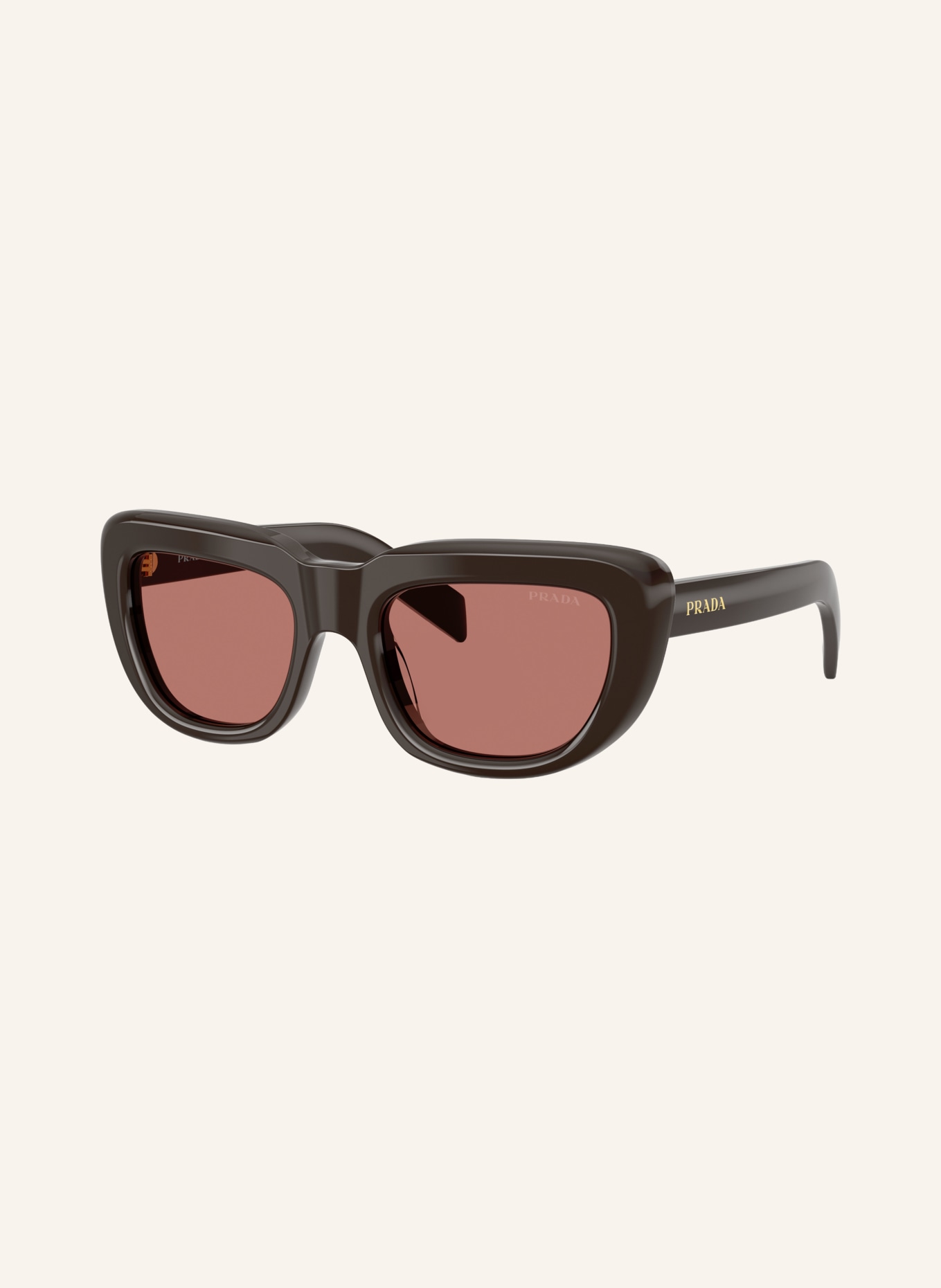 PRADA Sonnebrille PR D07S: DUNKELBRAUN/ ROT