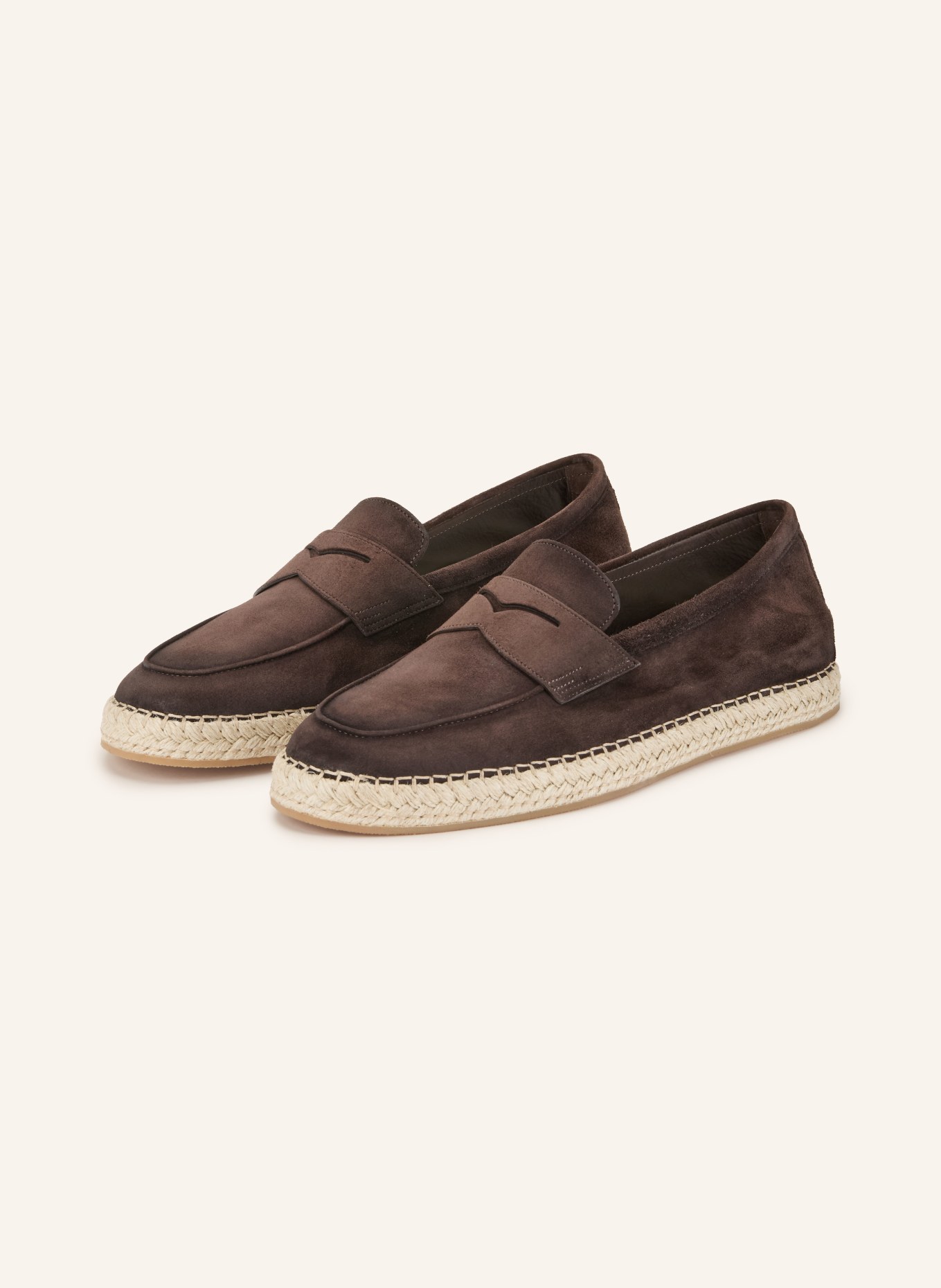 Santoni CARLO espadrilles: DARK BROWN / BEIGE