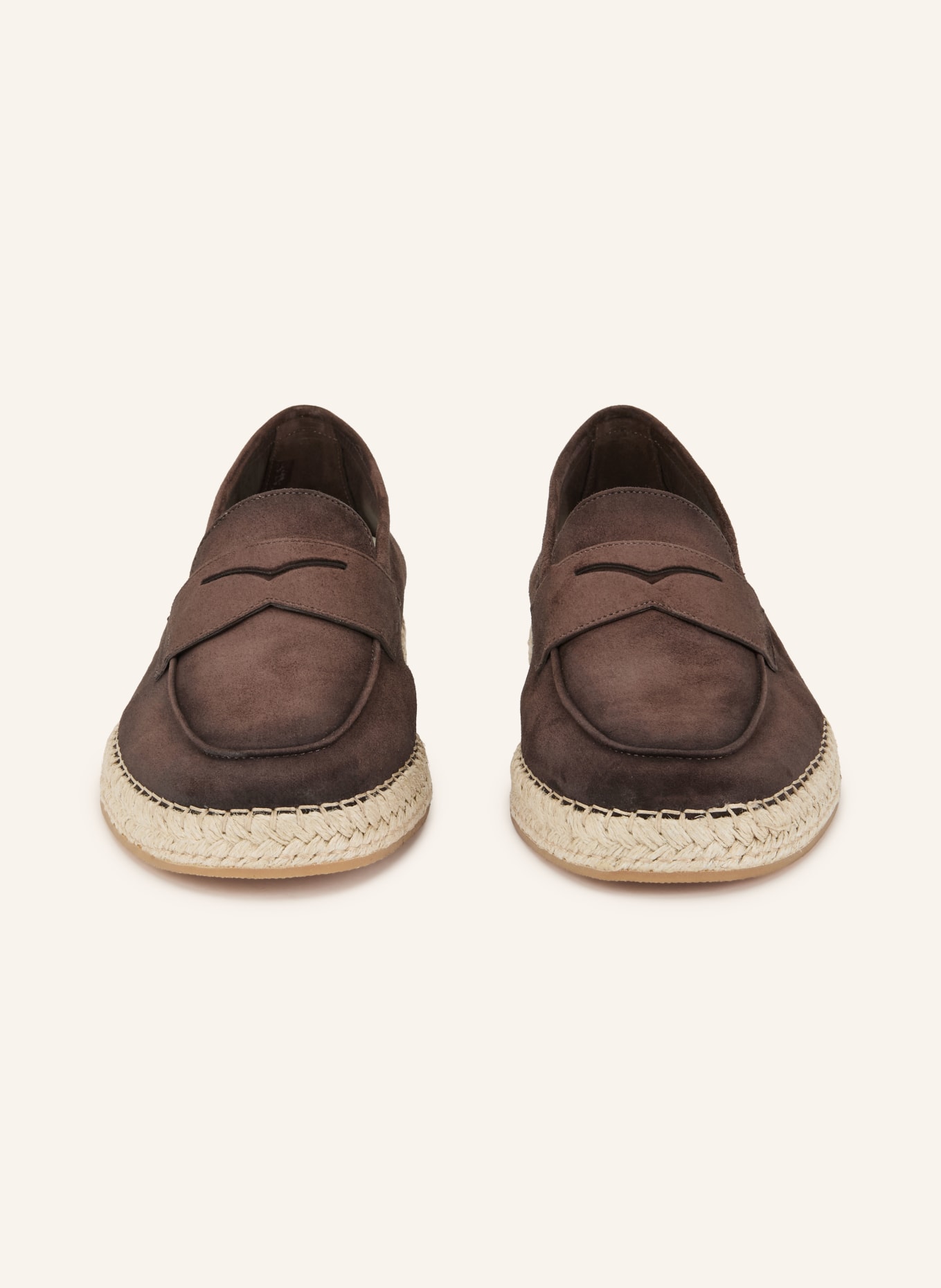 Santoni CARLO espadrilles: DARK BROWN / BEIGE