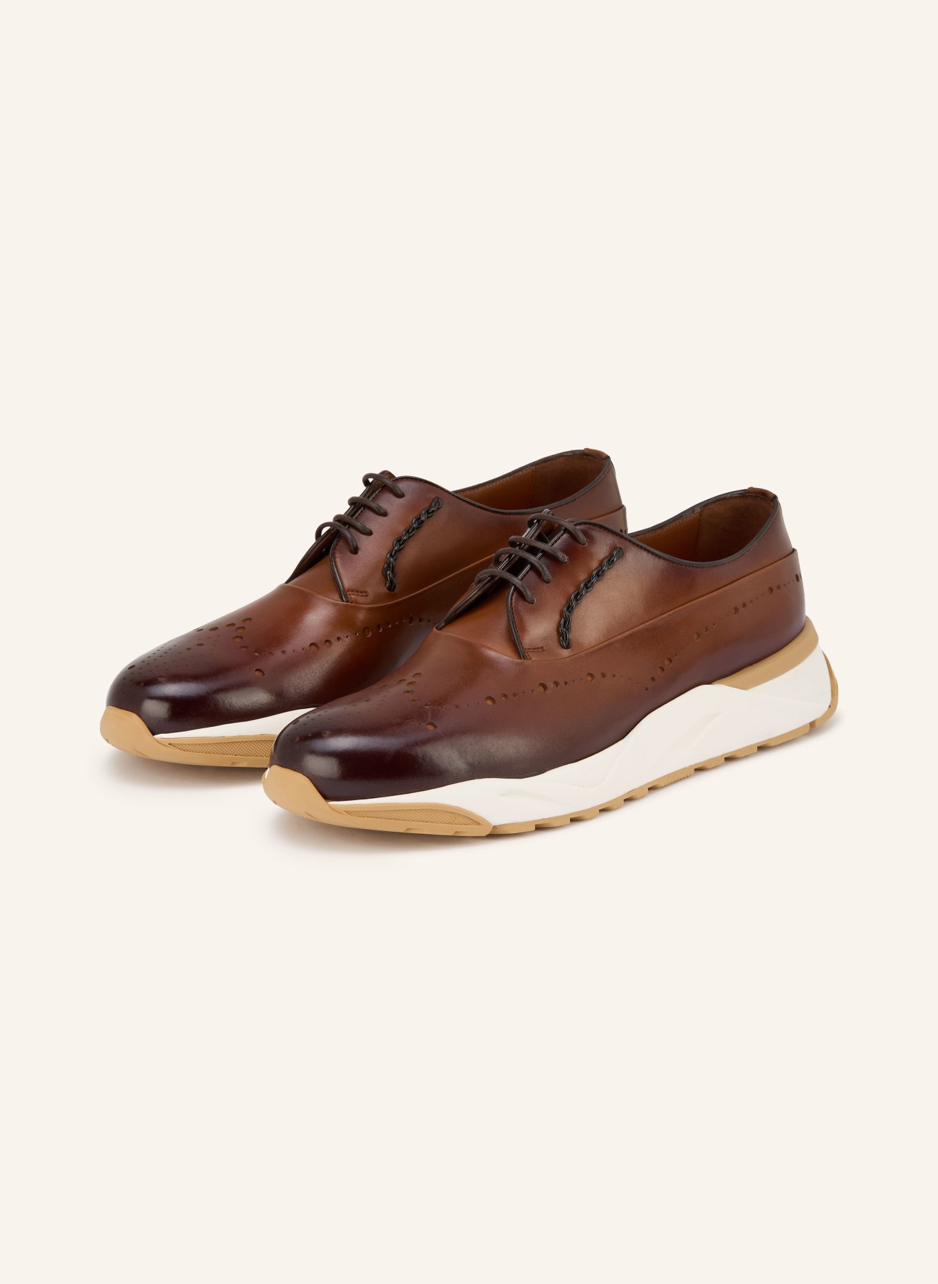 Santoni Sneaker ZUNO: HELLBRAUN / BRAUN
