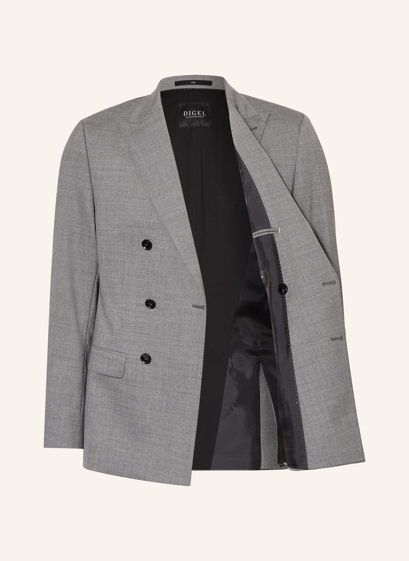 DIGEL ALFREDO Slim Fit Blazer: 44 GRAU
