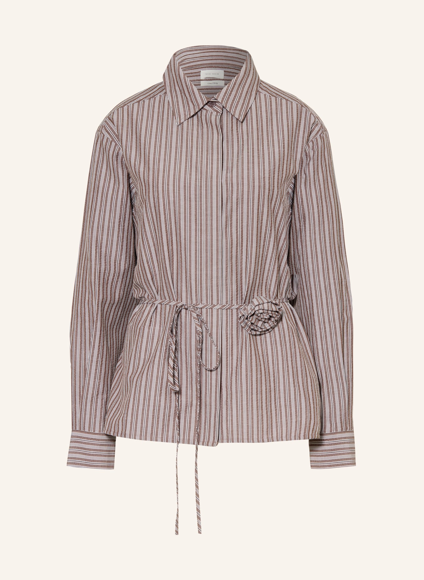NEO NOIR Overhemdblouse WALDISEN: TAUPE / WIT
