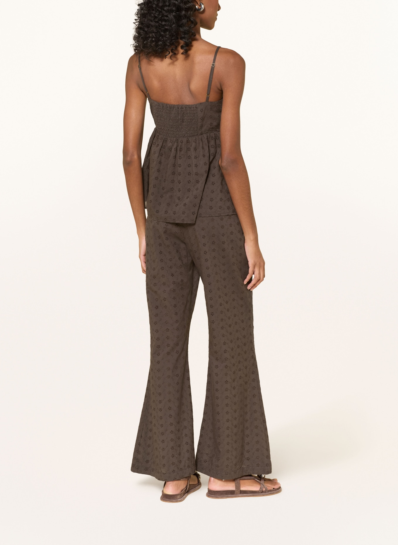 NEO NOIR Broek HENNIE EMB: MARRON FONCÉ