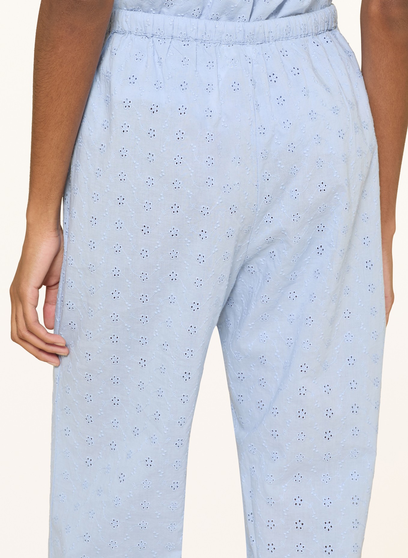 NEO NOIR Broek HENNIE EMB: LICHTBLAUW
