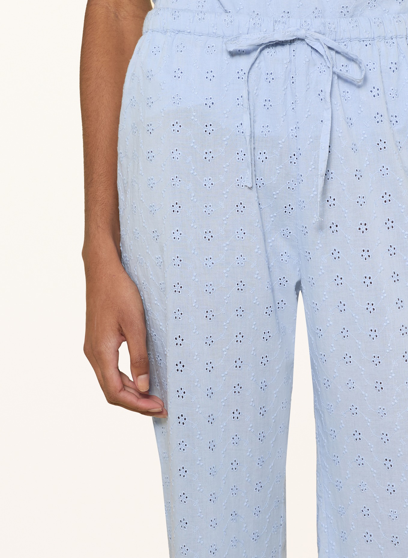 NEO NOIR Broek HENNIE EMB: LICHTBLAUW