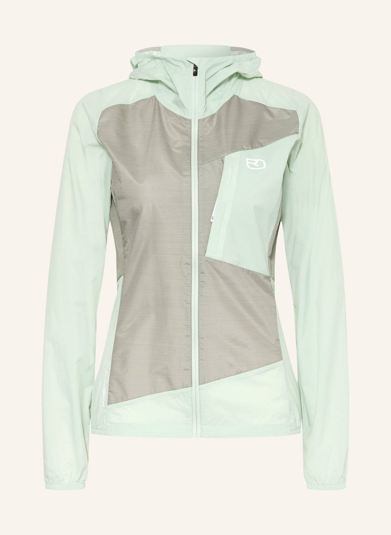 ORTOVOX TRACE Windbreaker: MINT / GRAY