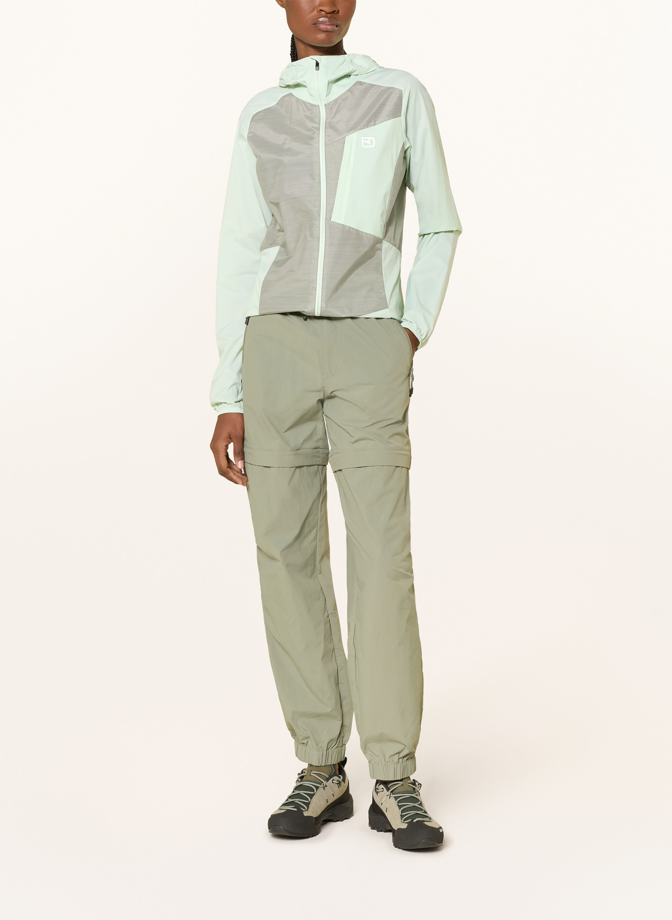 ORTOVOX TRACE Windbreaker: MINT / GRAY