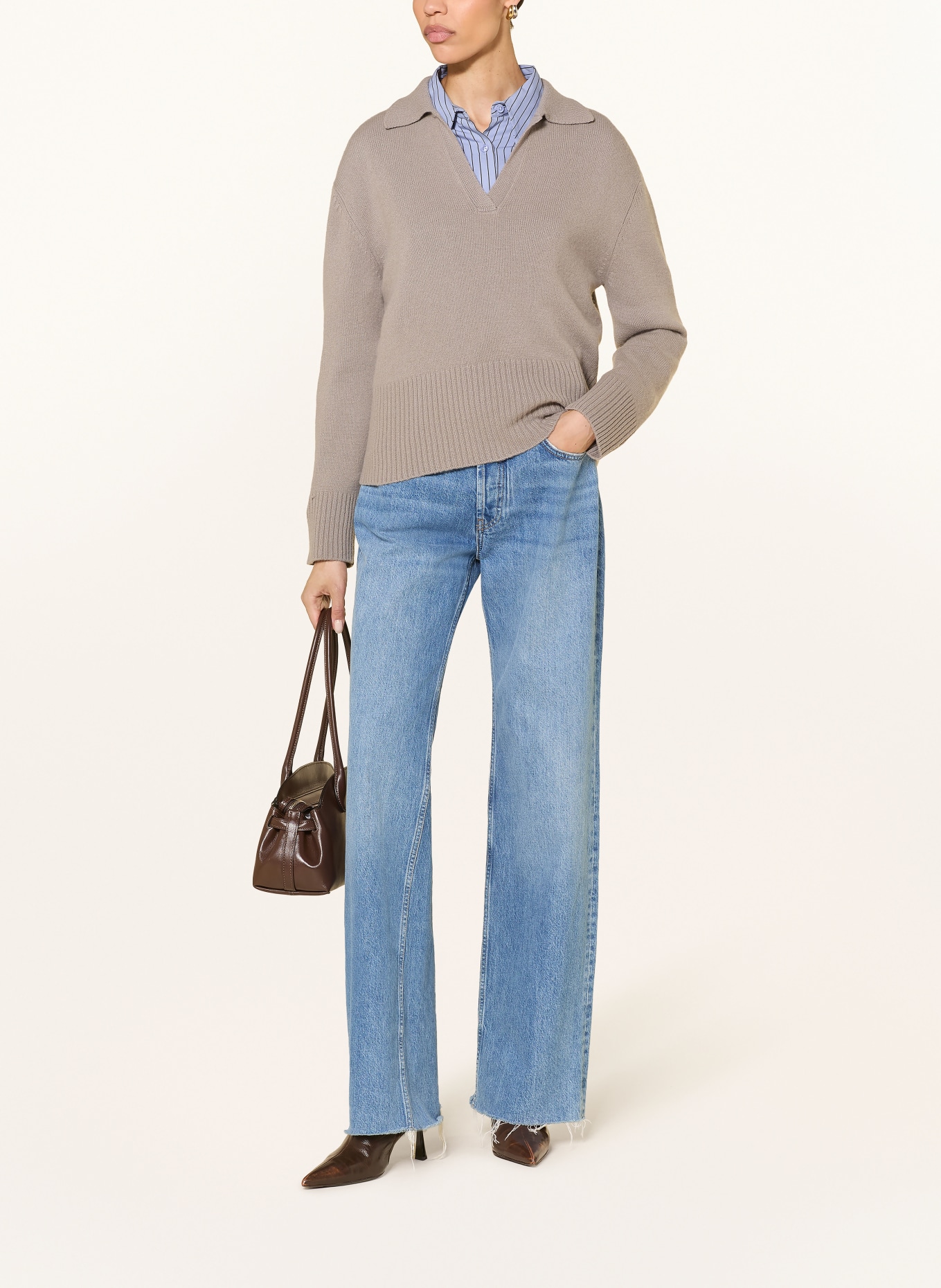 (THE MERCER) N.Y. Cashmere-Pullover: TAUPE