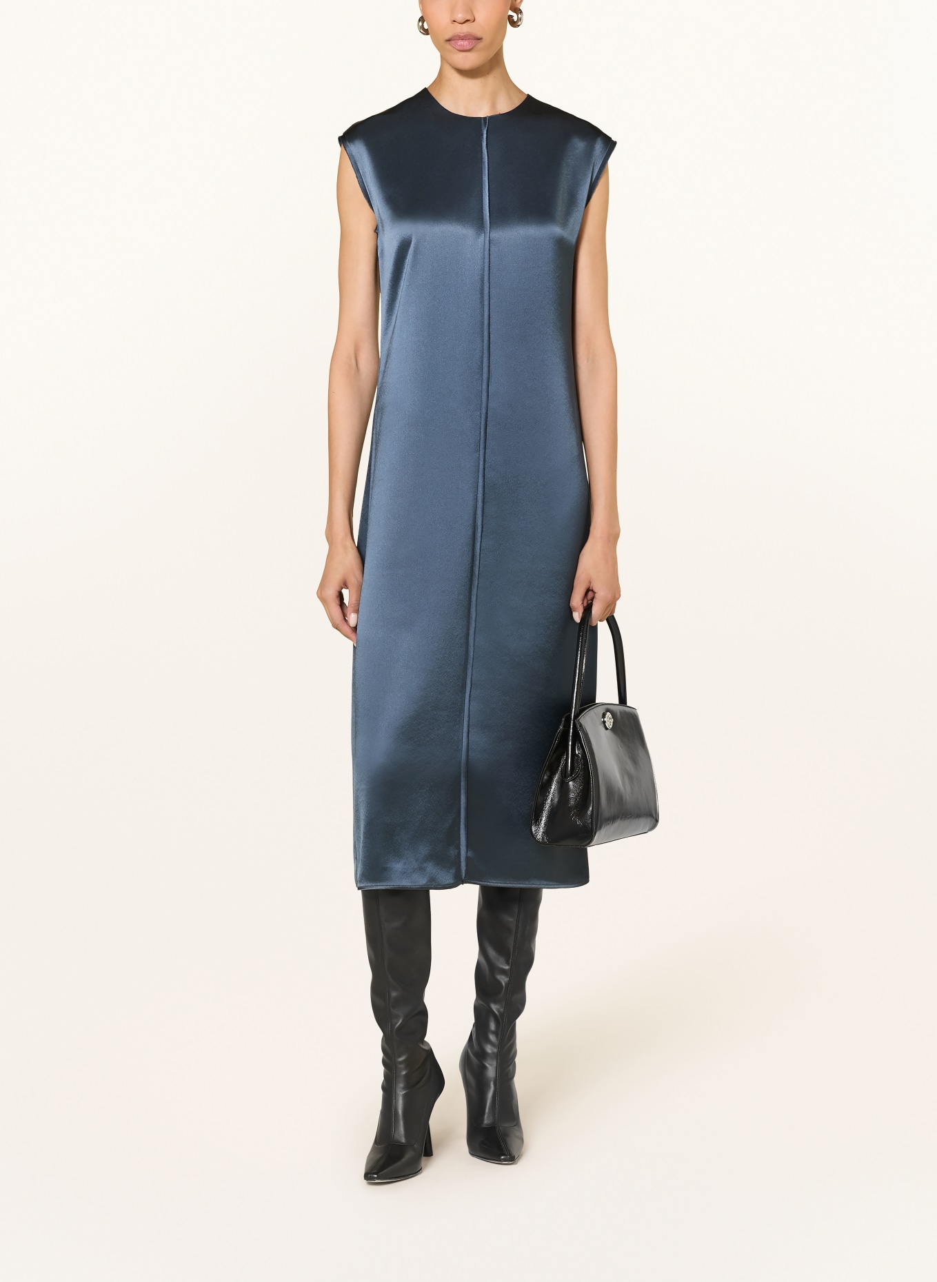 (THE MERCER) N.Y. Satijnen jurk: BLAUW