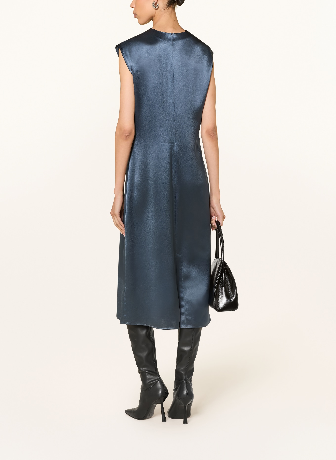 (THE MERCER) N.Y. Satijnen jurk: BLAUW