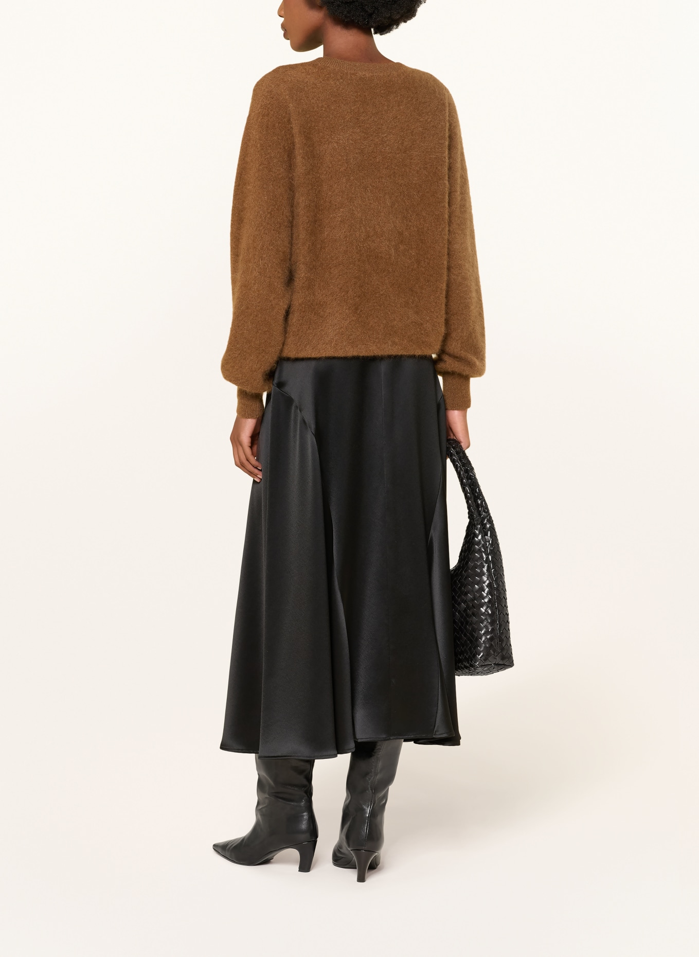 (THE MERCER) N.Y. Oversized trui van kasjmier: BRUIN