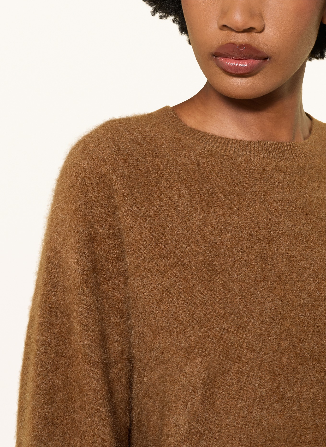 (THE MERCER) N.Y. Oversized trui van kasjmier: BRUIN