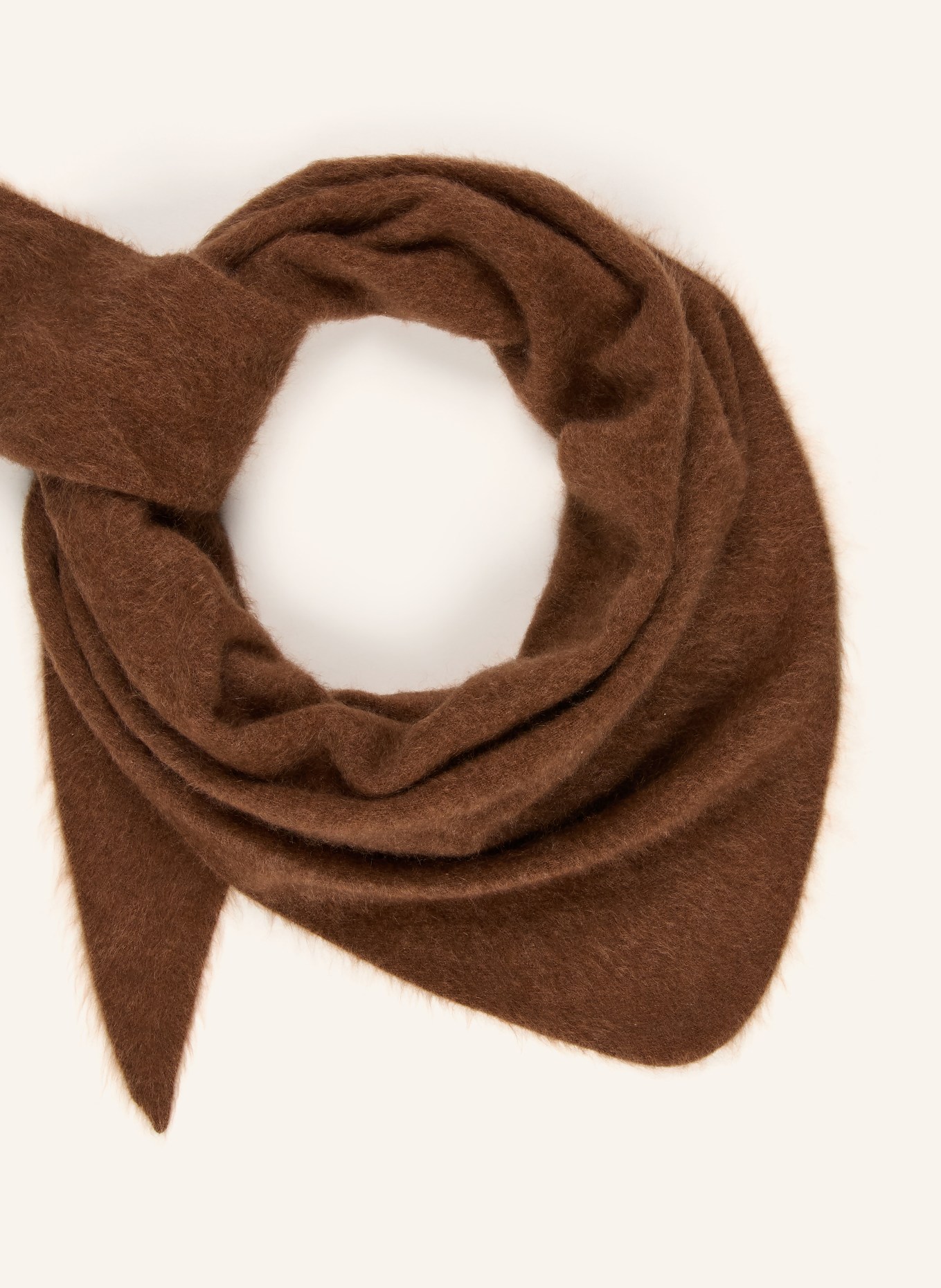 (THE MERCER) N.Y. Cashmere triangle scarf: BROWN
