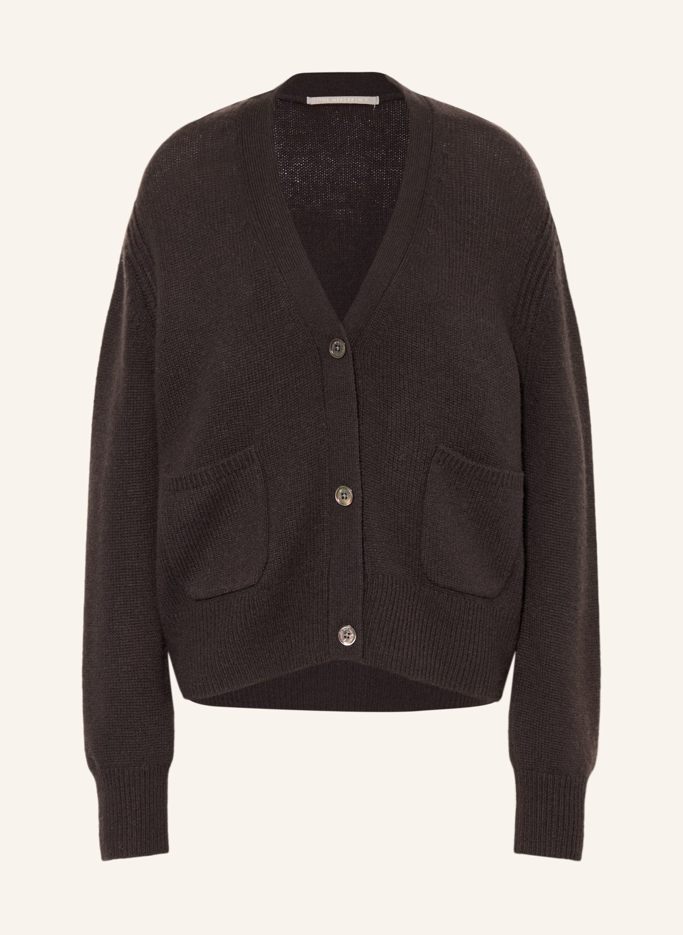 (THE MERCER) N.Y. Strickjacke aus Cashmere: DUNKELBRAUN