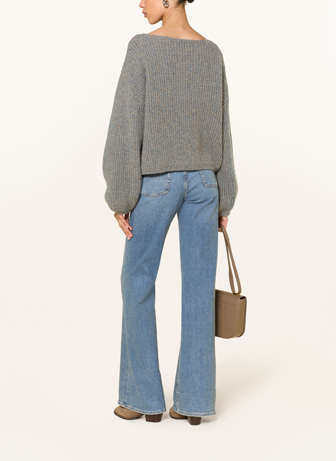 (THE MERCER) N.Y. Pull en cachemire: GRIS / BEIGE / BLEU