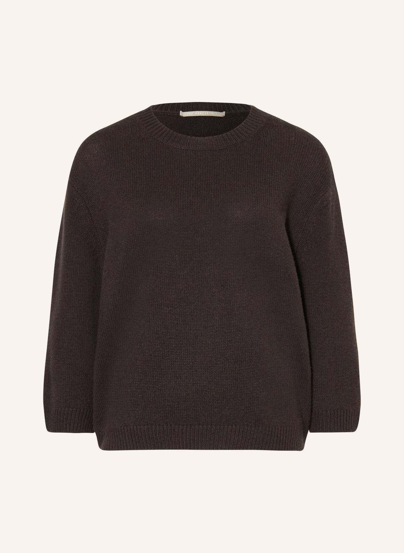 (THE MERCER) N.Y. Cashmere sweater with 3/4 sleeves: DARK BROWN