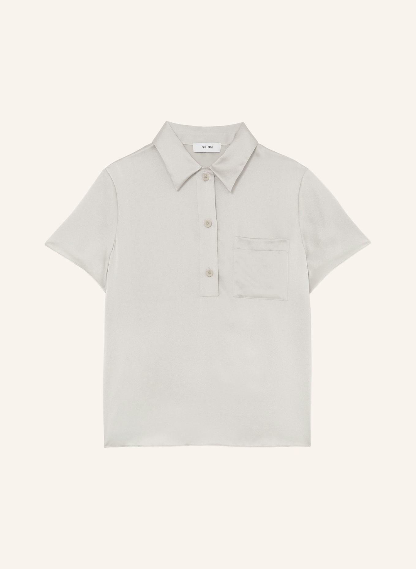 REISS Polo POLLY en soie: GRIS