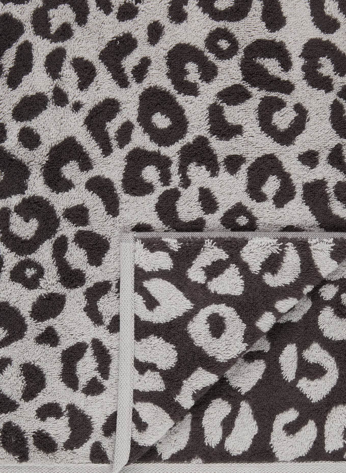 Cawö Handtuch TWO-TONE LEO: GRAU / SCHWARZ