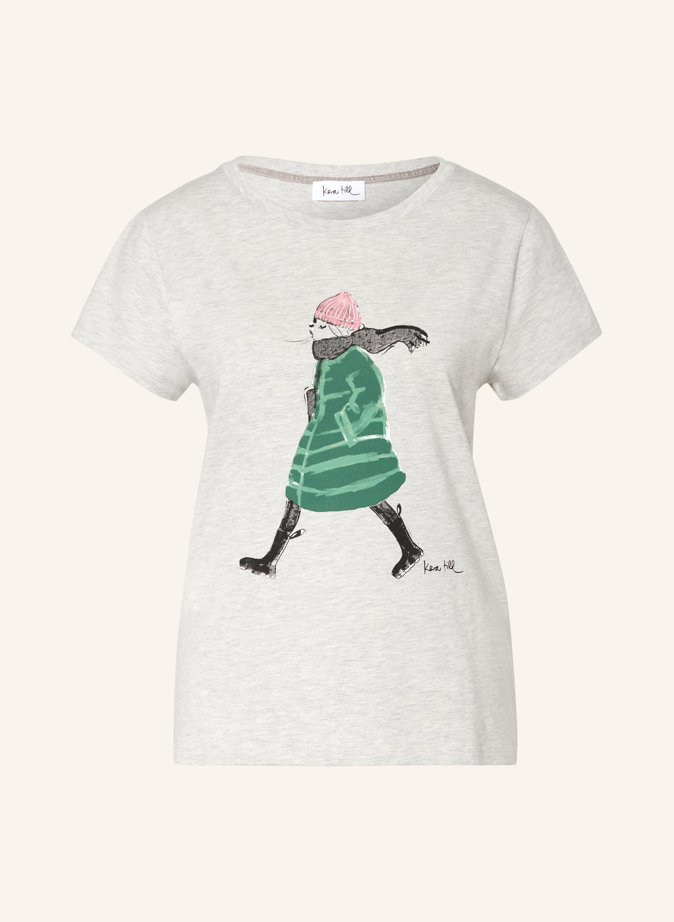 kera till T-shirt: GRAY / DARK GREEN / BLACK