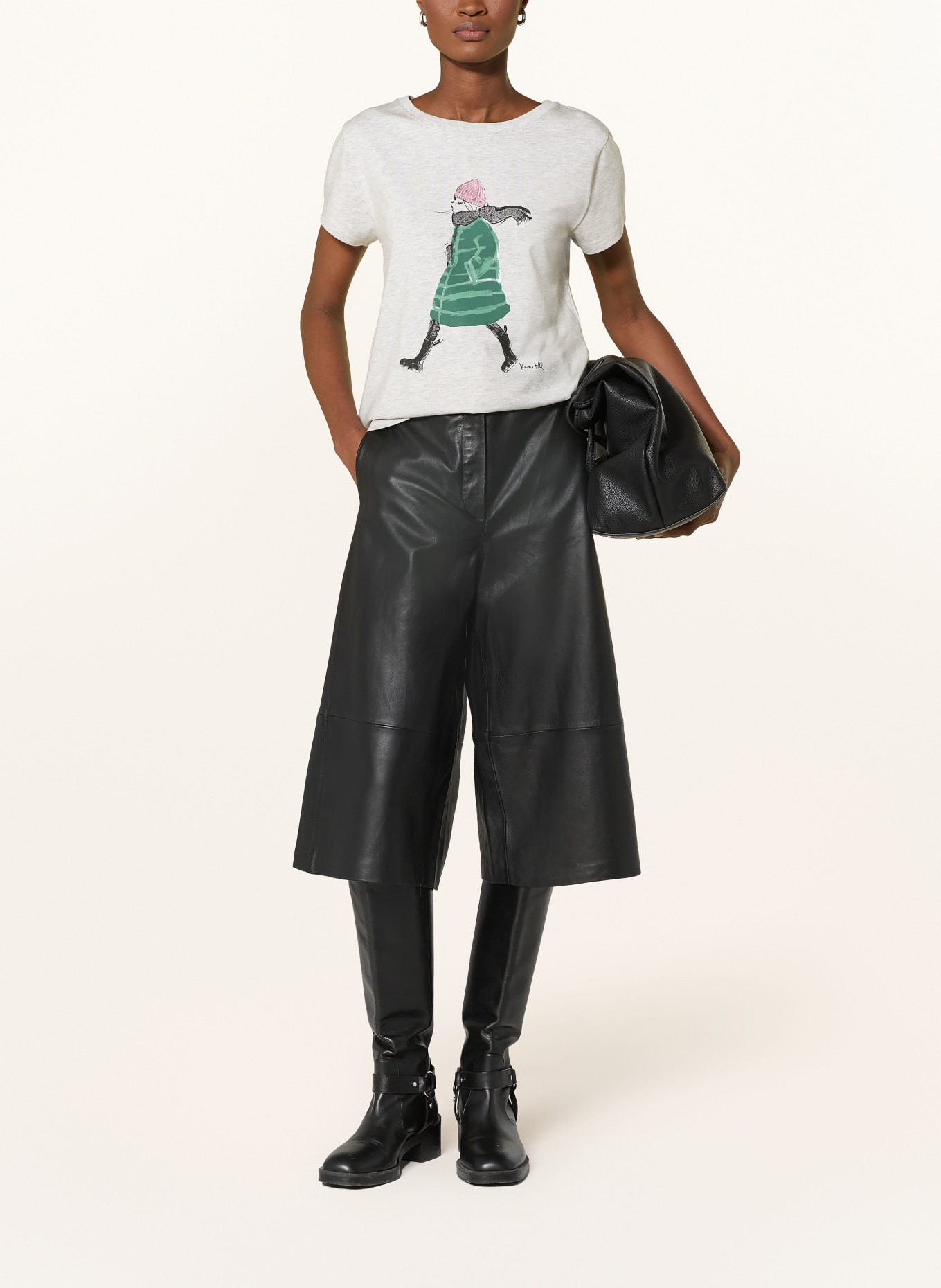 kera till T-shirt: GRAY / DARK GREEN / BLACK