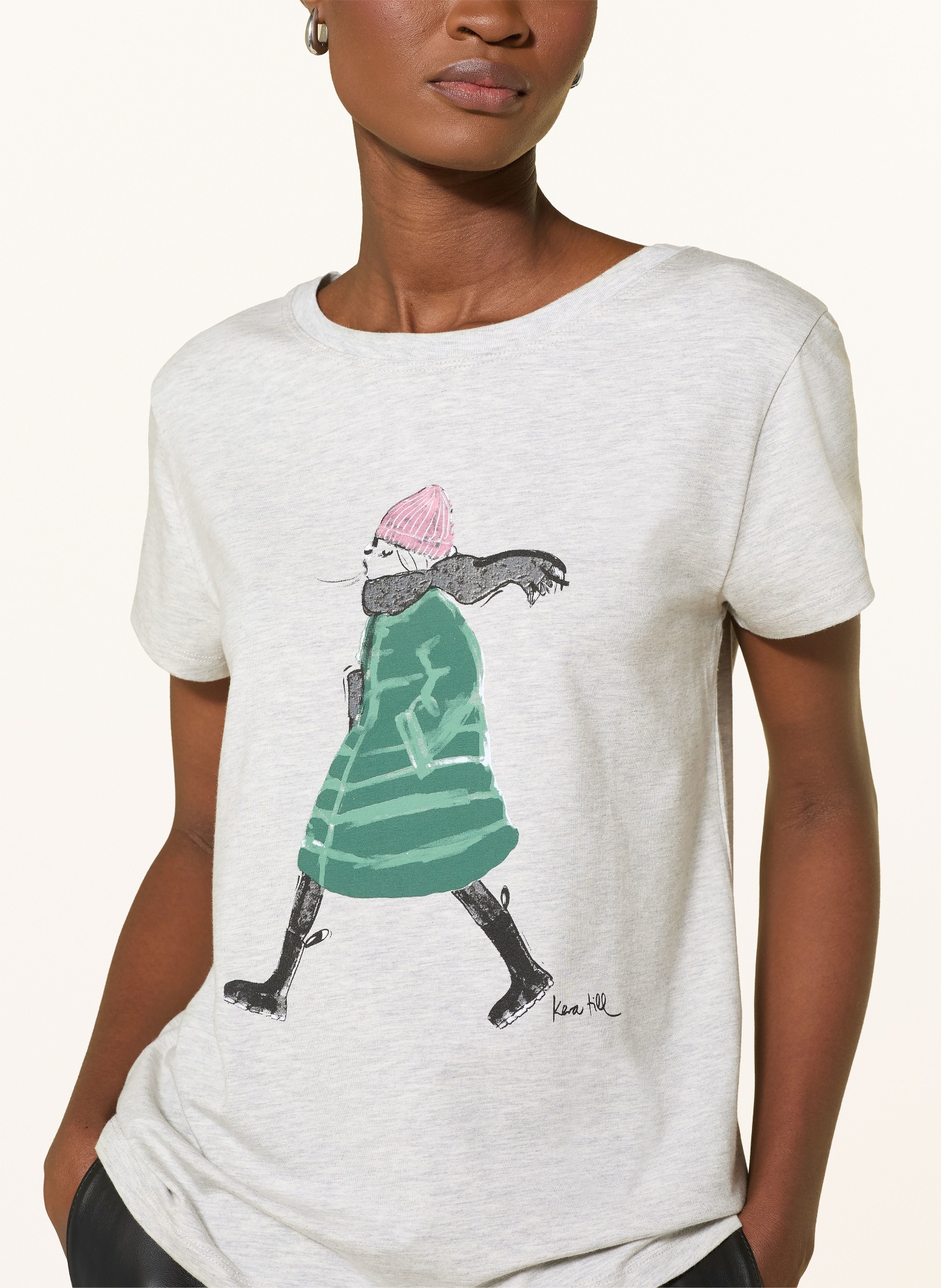 kera till T-shirt: GRAY / DARK GREEN / BLACK
