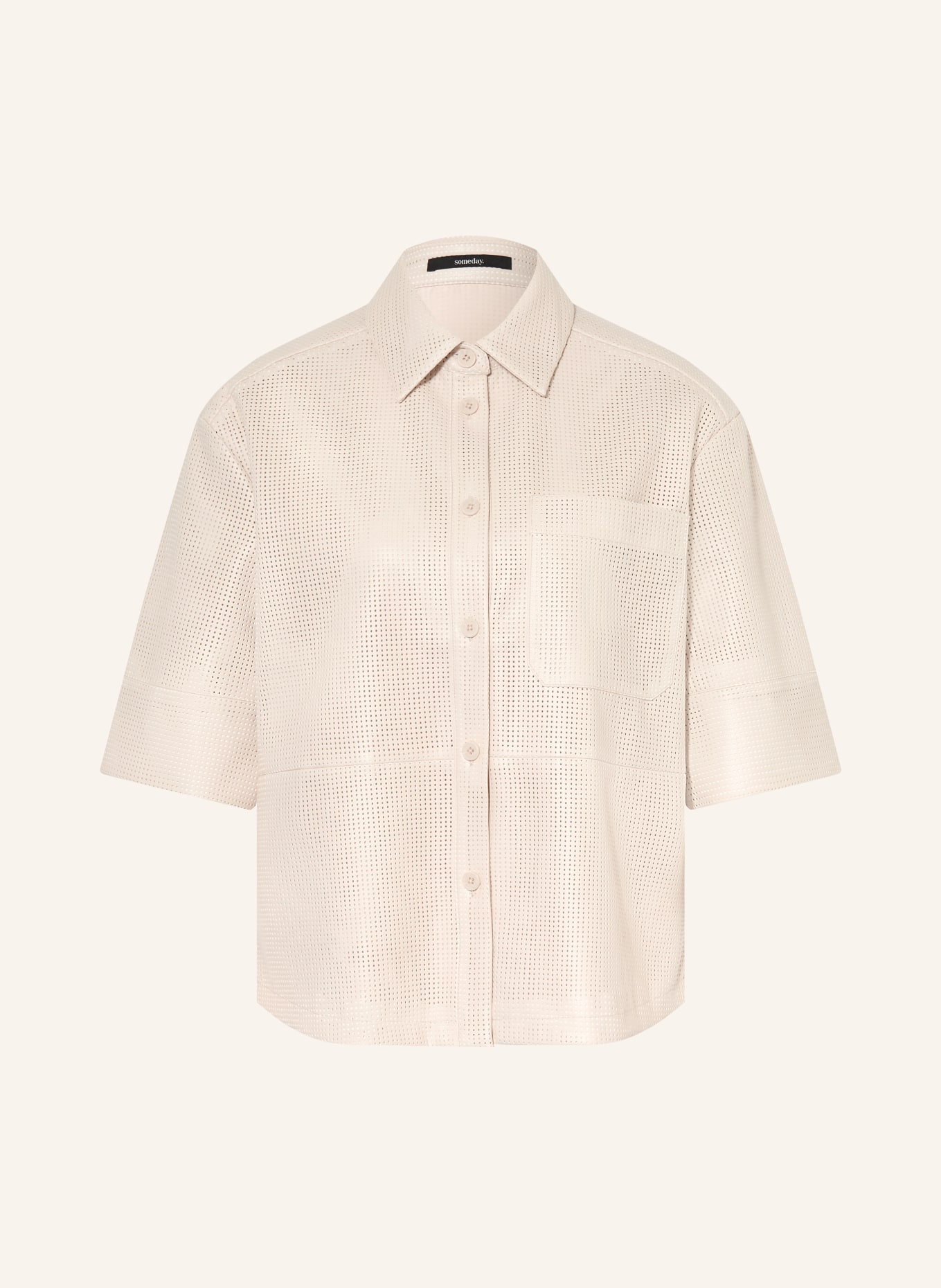 someday Hemdbluse ZOLIRO in Lederoptik: CREME