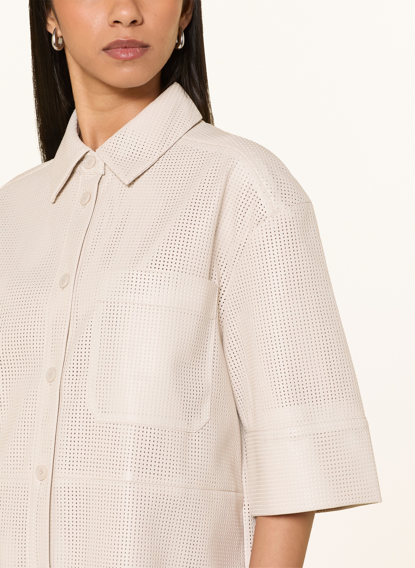 someday Hemdbluse ZOLIRO in Lederoptik: CREME