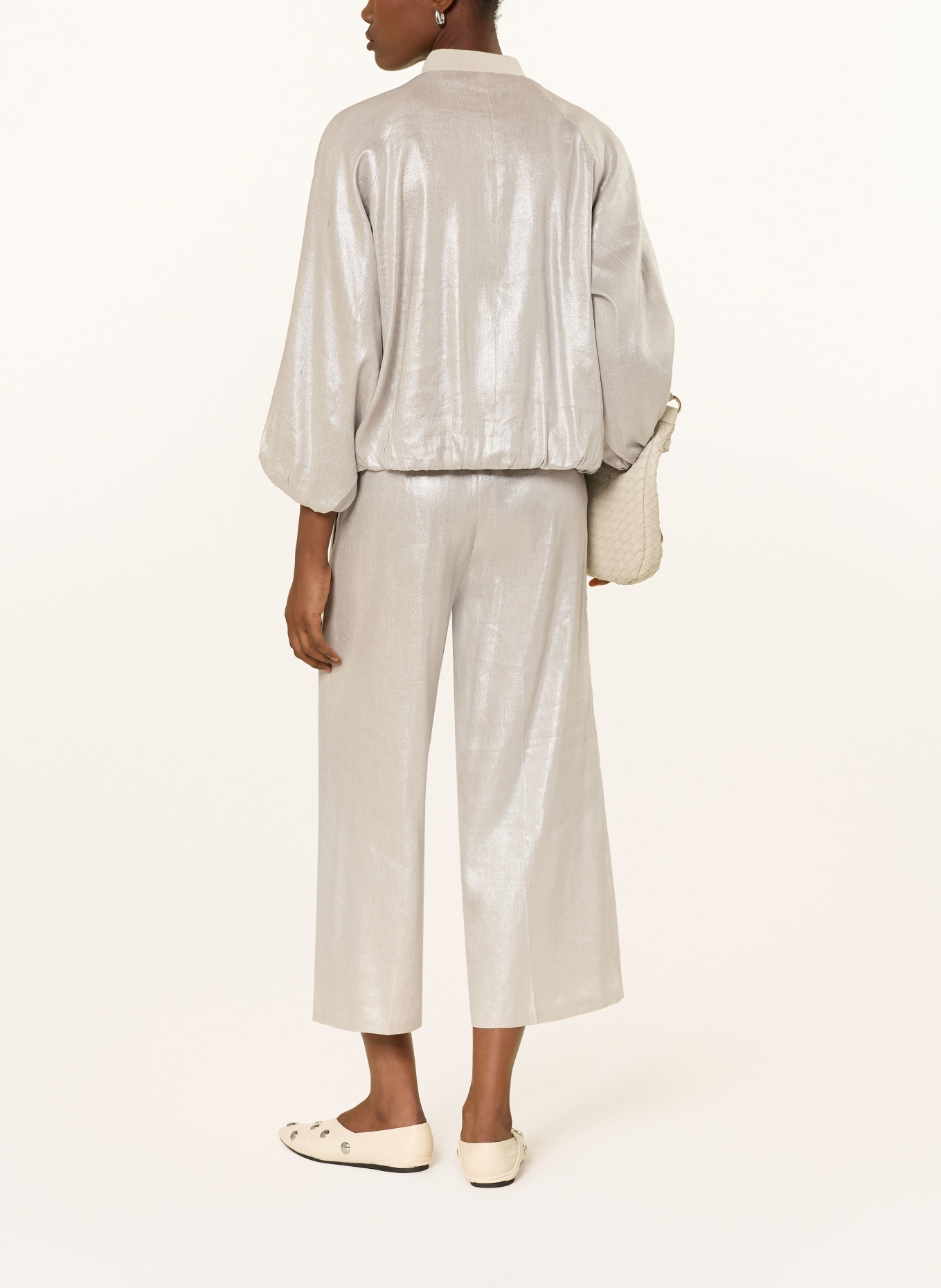 someday Spodnie typu culotte CATSBY z brokatową przędzą: PLATYNOWY