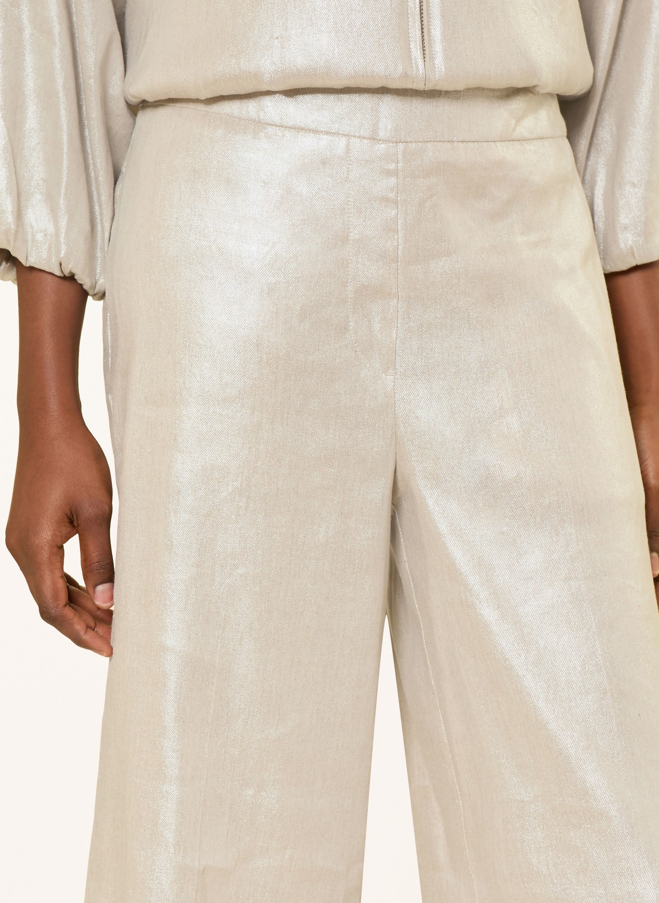 someday Spodnie typu culotte CATSBY z brokatową przędzą: PLATYNOWY