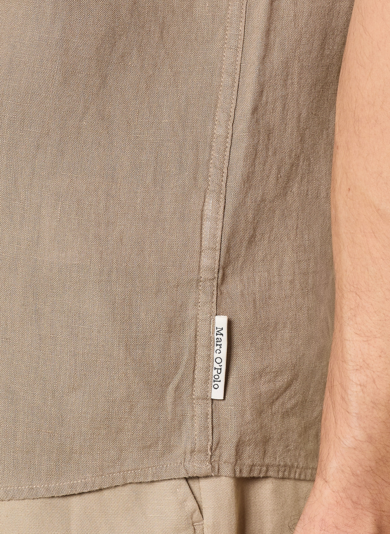 Marc O'Polo Koszula z krótkim rękawem Regular Fit z lnu: SZAROBRĄZOWY